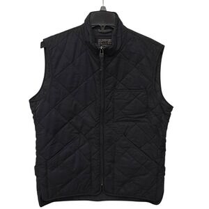 J Crew Vest Mens Large Black Sussex PrimaLoft Puffer Diamond Quilted Full Zip
